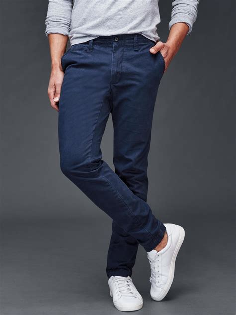 blue khaki pants for men.